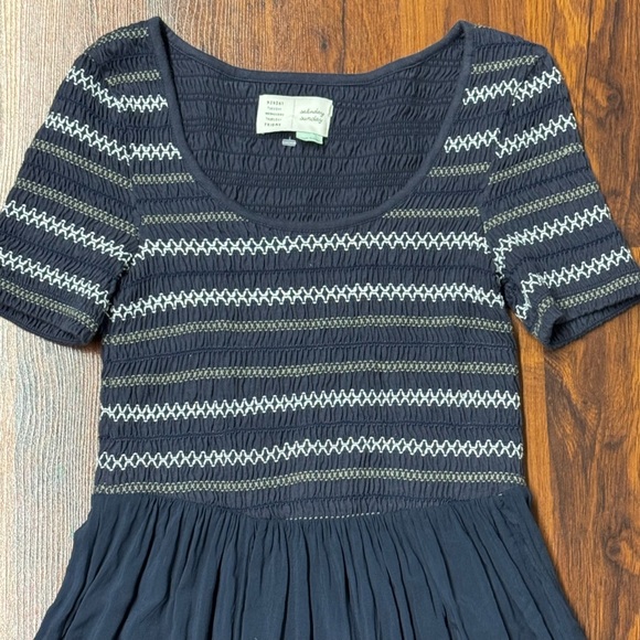 Anthropologie Saturday Sunday Gray White Fit and Flare Dress - Picture 3 of 11